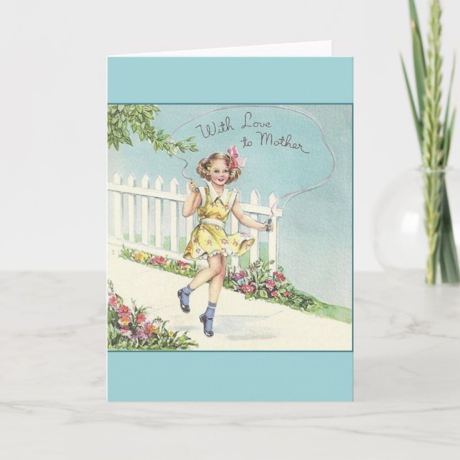 Retro Mors dag-hälsningskort Kort (Framsida)