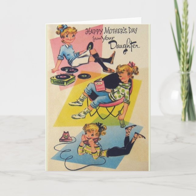 Retro Mors dag-kort från dotter Kort (Framsida)