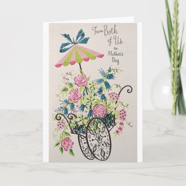 Retro Mors dag-kort från oss båda Kort (Framsida)