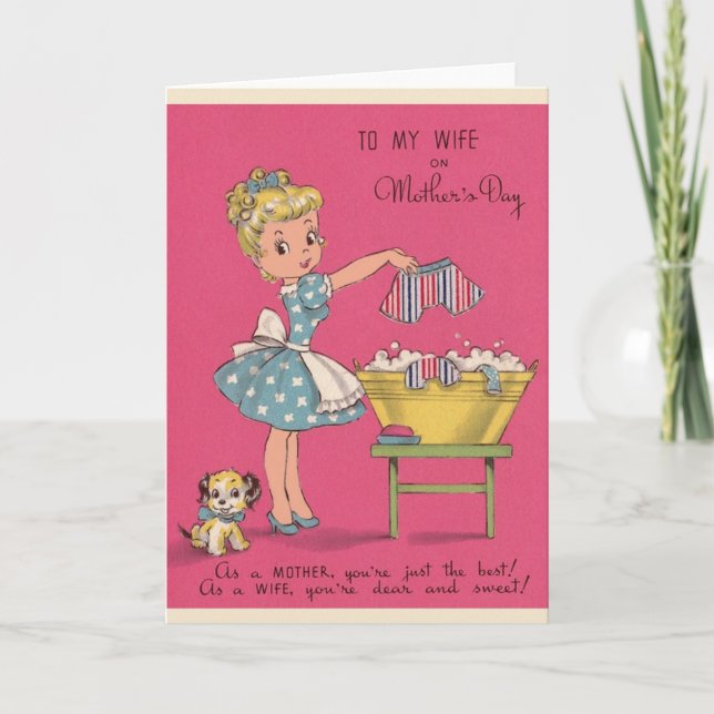 Retro Mors dag till mitt telefonsvararkort Kort (Framsida)