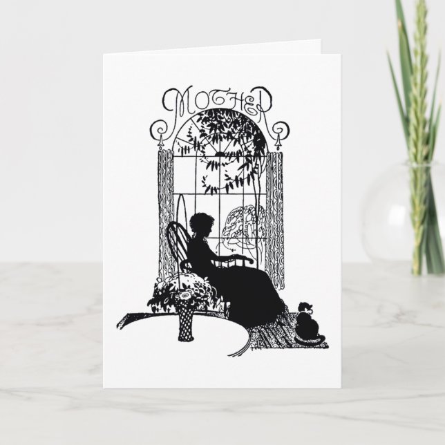 Retro mors dagSilhouette Kort (Framsida)