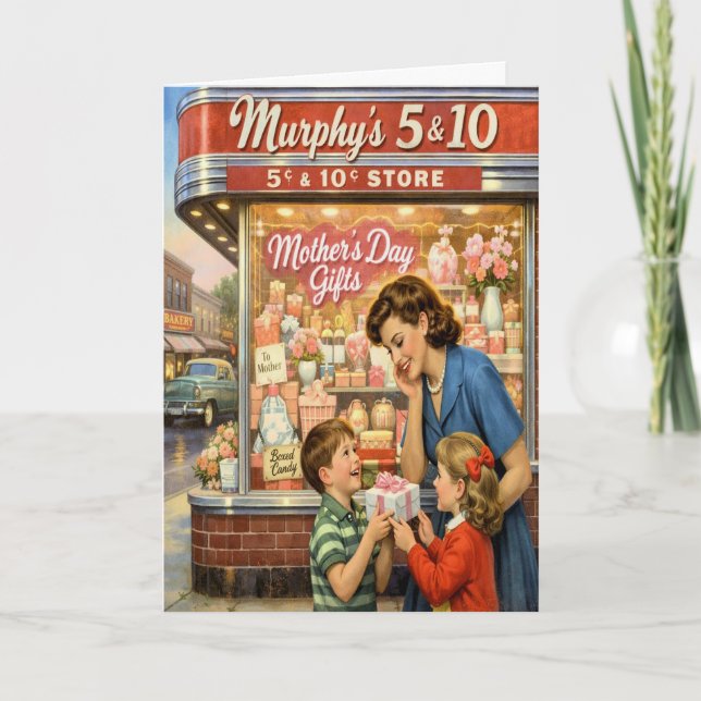 Retro Morsdags Foto Grattiskort Kort (Framsida)