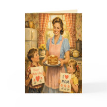 Retro Morsdags gratulationskort i 1950-talsstil