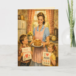 Retro Morsdags gratulationskort i 1950-talsstil Kort