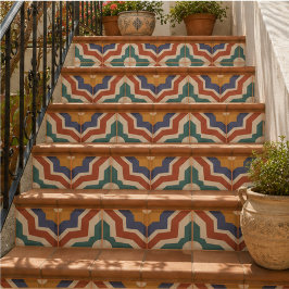 Retro Mosaic Mid Century Geometric Mediterranean Kakelplatta