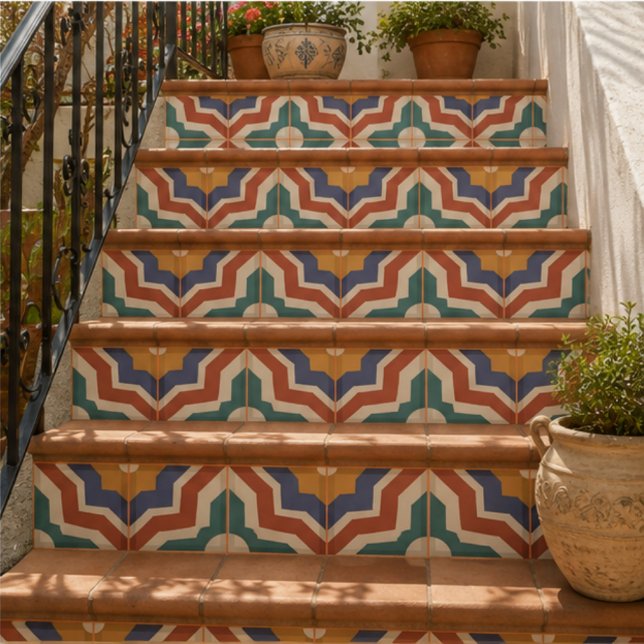 Retro Mosaic Mid Century Geometric Mediterranean Kakelplatta (Skapare uppladdad)