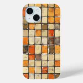 Retro mosaik mobilskal i varma toner