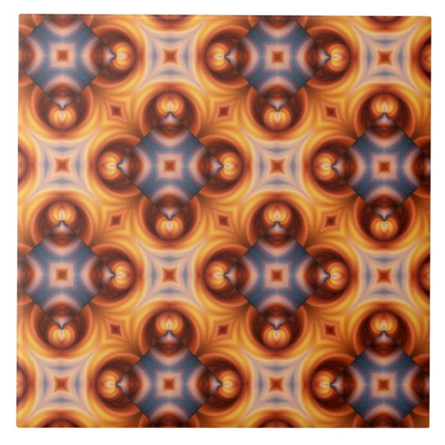 Retro mosaiskt mönster för orange lutning kakelplatta (Framsidan)