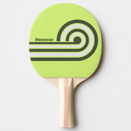 Retro Moss Fade Curl Ränder med Namn Pingisracket