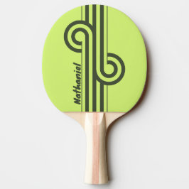 Retro Moss Fade Dual Stripe Loop med namn Pingisracket