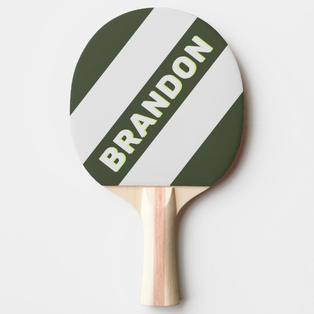 Retro Moss Fade Fetma Ränder med Namn Pingisracket (Framsidan)