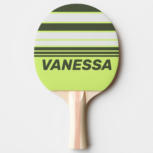 Retro Moss Fade Horizon Ränder med namn Pingisracket (Framsidan)