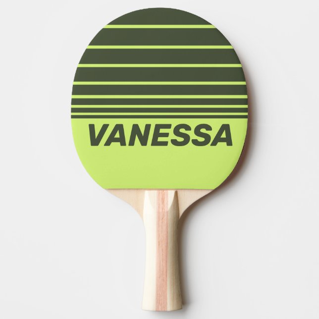 Retro Moss Fade Three Horizon Randig med Namn Pingisracket (Framsidan)