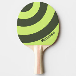 Retro Moss Fade Tre Cirkel Rand med Namn Pingisracket