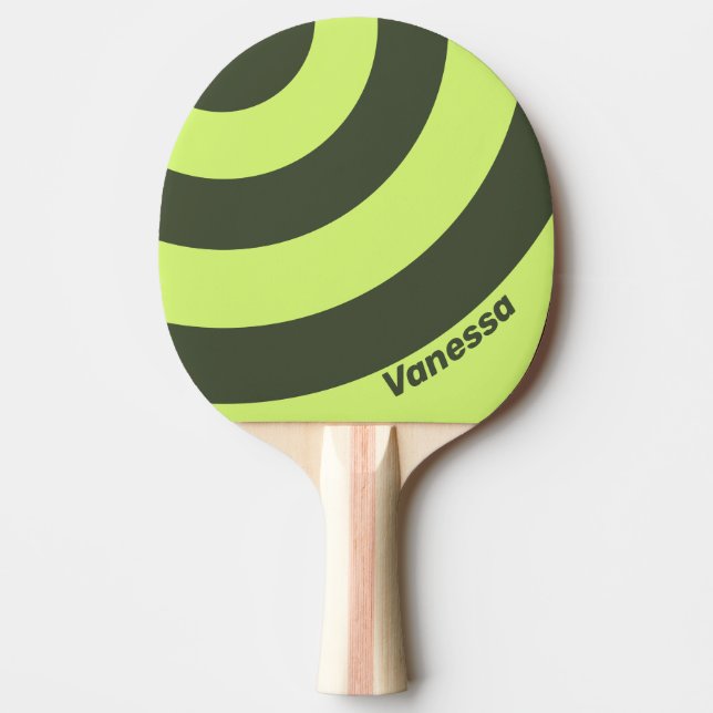 Retro Moss Fade Tre Cirkel Rand med Namn Pingisracket (Framsidan)
