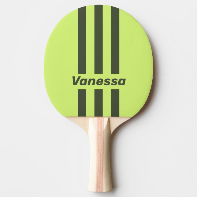 Retro Moss Fade Tre Pin Streck med Namn Pingisracket (Framsidan)