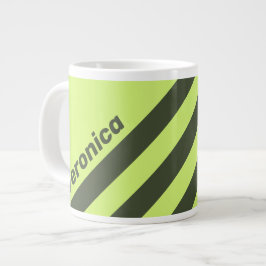 Retro Moss Fade Tre Ränder med Namn Jumbo Mugg