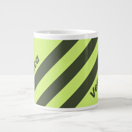 Retro Moss Fade Tre Ränder med Namn Jumbo Mugg