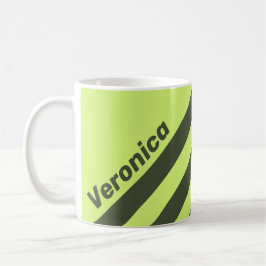 Retro Moss Fade Tre Ränder med Namn Kaffemugg