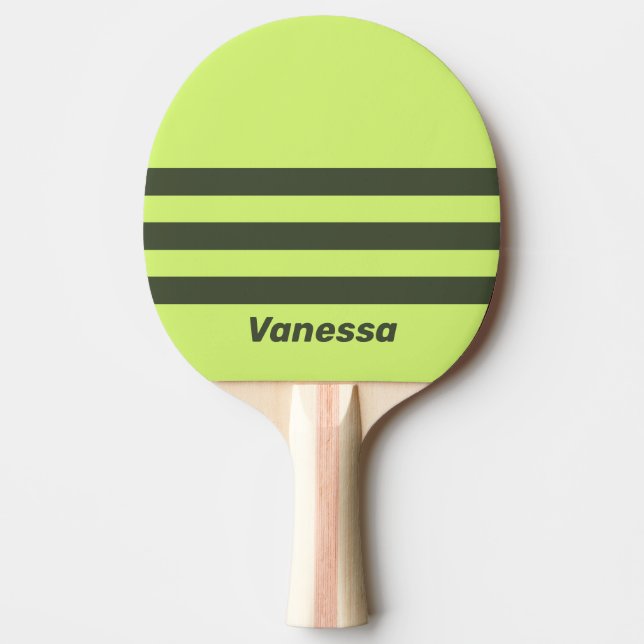 Retro Moss Fade Tre tvärstripning med namn Pingisracket (Framsidan)