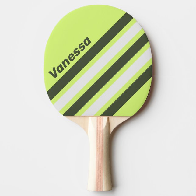 Retro Moss Fade Vinklad Rand med Namn Pingisracket (Framsidan)