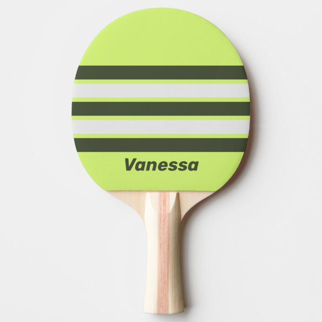Retro Moss Fading över Ränder med Namn Pingisracket (Framsidan)