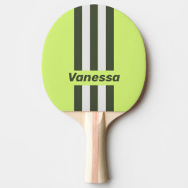 Retro Moss Fading Pinströmmar med Namn Pingisracket