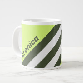 Retro Moss Fading Ränder med Namn Jumbo Mugg