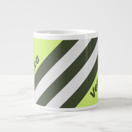 Retro Moss Fading Ränder med Namn Jumbo Mugg