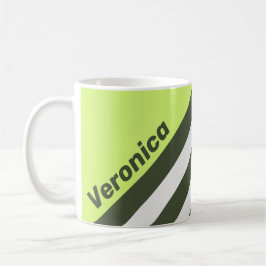 Retro Moss Fading Ränder med Namn Kaffemugg