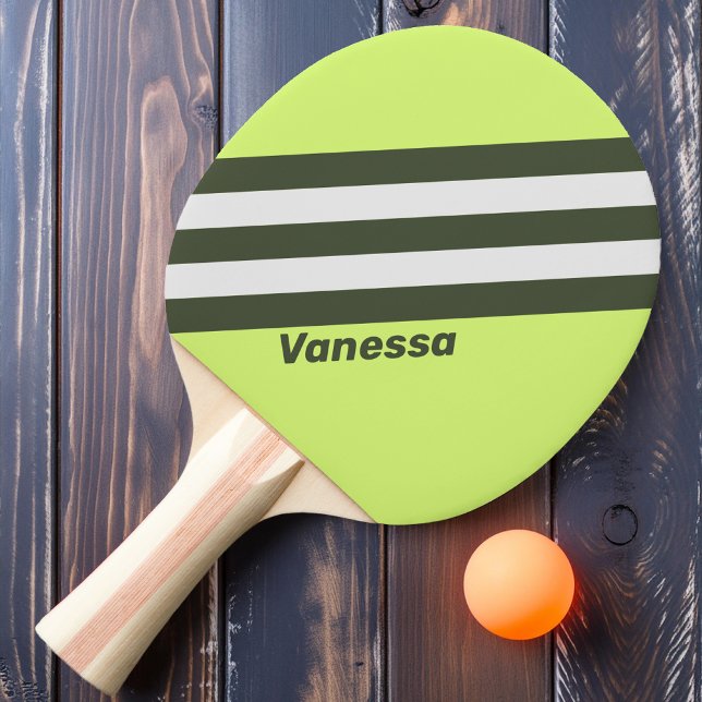 Retro Moss Förbleknande Ränder med Namn Pingisracket (Skapare uppladdad)