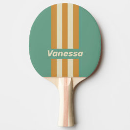 Retro Moss Pin Ränder med Namn Pingisracket
