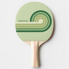 Retro Moss Rainbow Ränder med namn Pingisracket