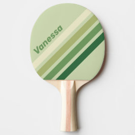 Retro Moss Regnbåge Diagonal Randig med Namn Pingisracket