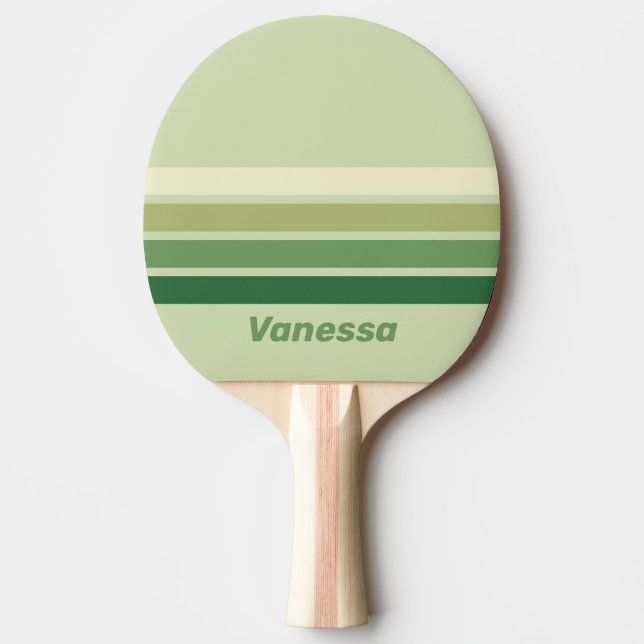 Retro Moss Regnbåge Tvärstrimlad med Namn Pingisracket (Framsidan)