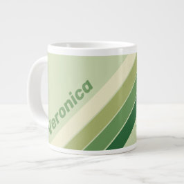 Retro Moss Regnbågsränder med namn Jumbo Mugg