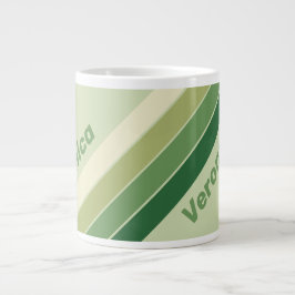 Retro Moss Regnbågsränder med namn Jumbo Mugg