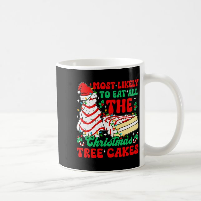 Retro Most Likely To Eat All The Christmas Tree Ca Kaffemugg (Höger)