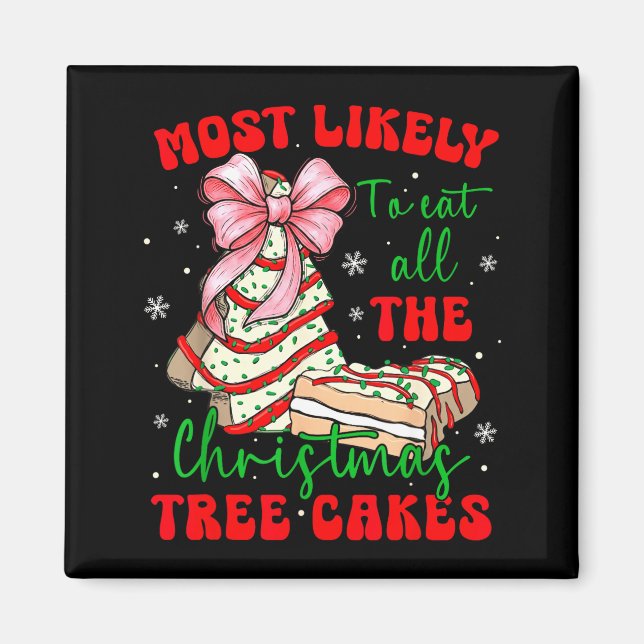 Retro Most Likely To Eat All The Christmas Tree Ca Magnet (Framsidan)