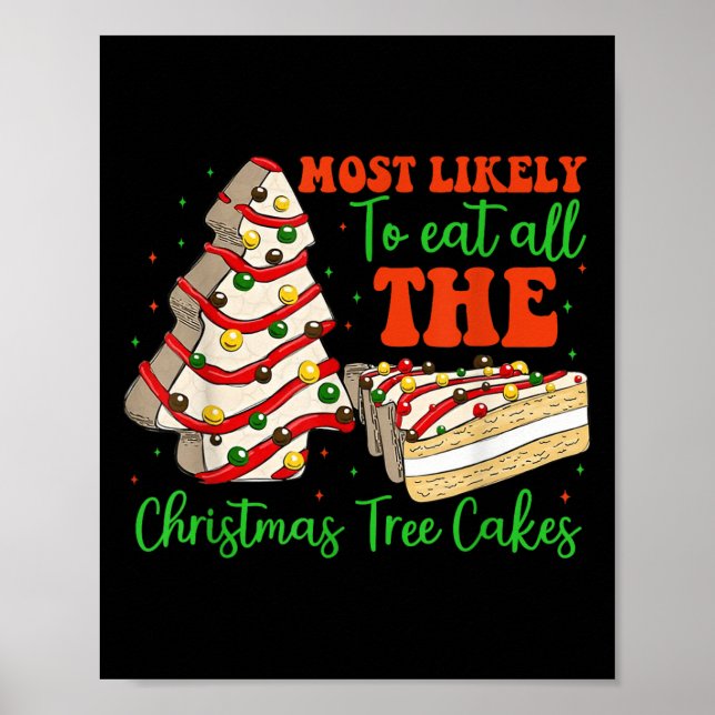 Retro Most Likely To Eat All The Christmas Tree Ca Poster (Framsidan)
