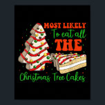 Retro Most Likely To Eat All The Christmas Tree Ca Poster<br><div class="desc">Retro Most Likely To Eat All The Christmas Tree Cakes Debbie</div>