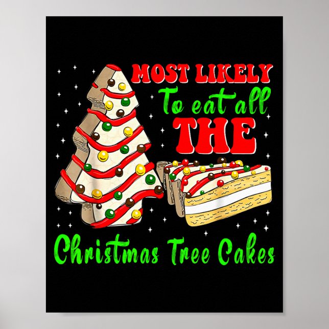 Retro Most Likely To Eat All The Christmas Tree Ca Poster (Framsidan)