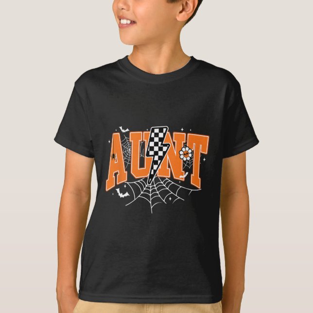 Retro Moster Blixt Bult Halloween Spindelnät - ned T Shirt (Framsida)