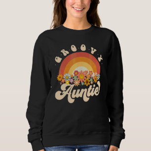 Retro moster regnbågsfärgade blommor moster t shirt
