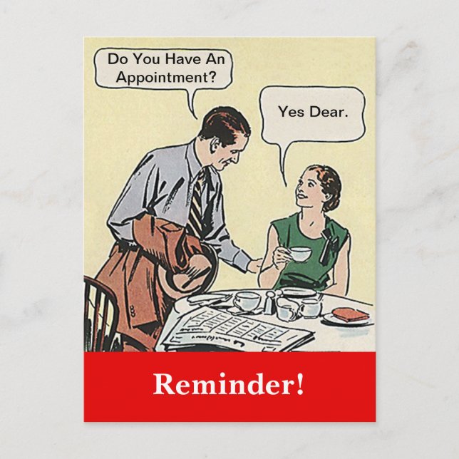 Retro-Möte påminnelse om vykort (Framsida)