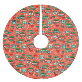 Retro Motel Julgradsdisplay Julgransmatta Borstad Polyester