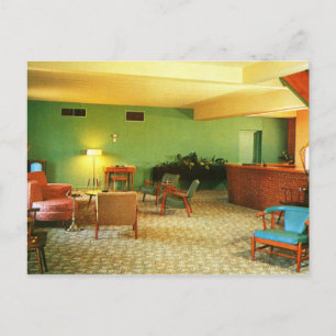 Retro Motellobby, Athens, GA Vintage Vykort