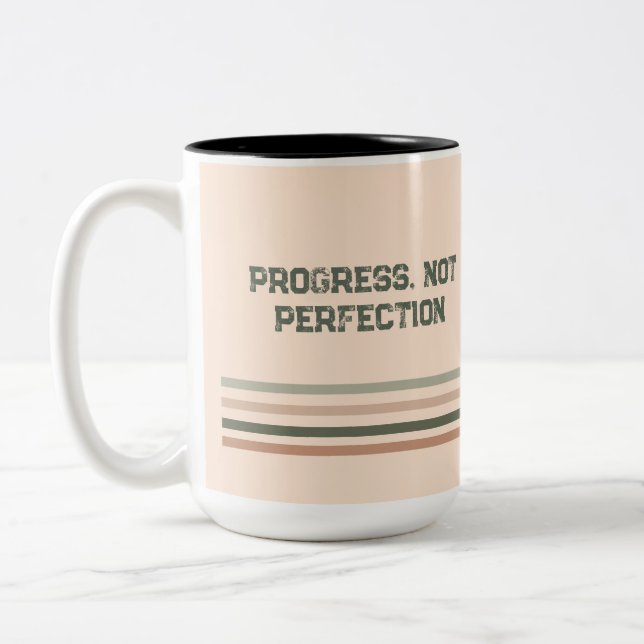 Retro Motivation Coffee Mug – Personalized Name Två-Tonad Mugg (Vänster)