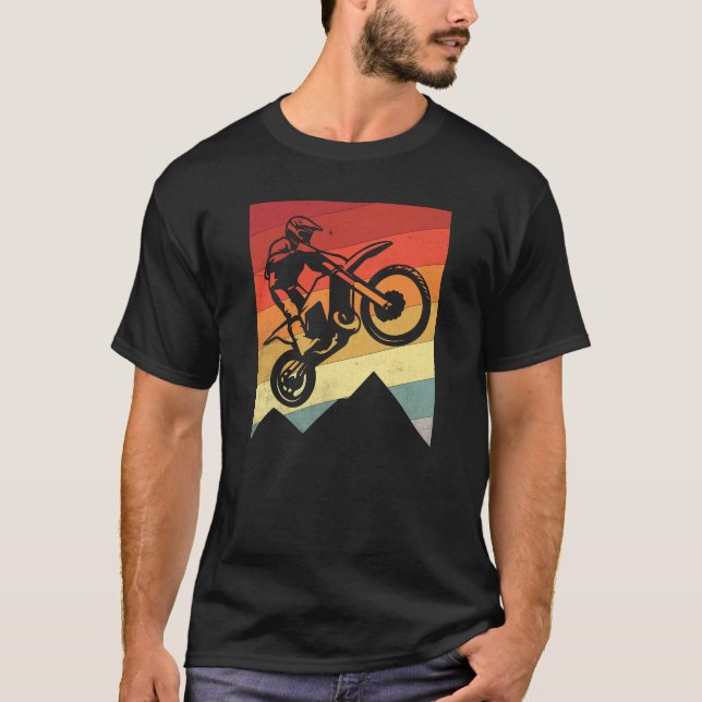Retro Motocross-idrottsrelaterad T Shirt (Framsida)