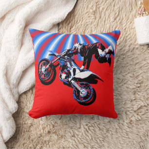 Retro Motocross Rider-design Kudde